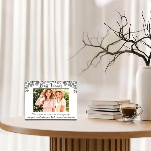 إطار صورة Best Friend، هدايا BFF & Friends Forever، إطار صورة مع حامل خشبي، ديكورات عرض لطاولة المكتب المنزلي مقاس 4x6 بوصة in Kuwait