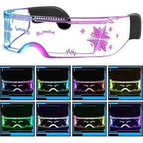 LED Glasses Light Up 7 Colors and 4 Modes, Cool Glasses for rave Cyberpunk Party Bar Cosplay in Saudi Arabia