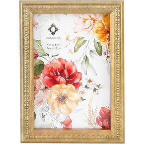 مجموعة من 4 إطارات صور من الراتنج المطرز بالخرز الذهبي مقاس 4 × 6 مع زجاج شفاف عالي الدقة وإطارات صور متينة للغاية - عرض معلق على الحائط/سطح الطاولة عموديًا أو أفقيًا in Kuwait