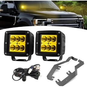 Wsays 2pcs 24W Ditch Light Pod وغطاء محرك السيارة مع مجموعة الأسلاك المتوافقة مع Ford F-250 F-350 F-450 F-550 Super Duty 2017-2022 in Kuwait