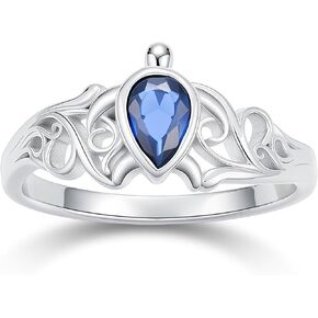 Turtle Ring 925 Sterling Silver Created Blue Sapphire September Birthstone with Turtle Ring for Women Gifts in Kuwait