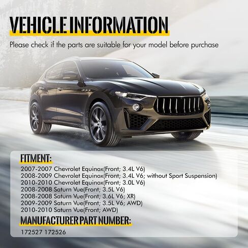 زوج أمامي من KUSATEC دعامات كاملة ممتص للصدمات مناسب لسيارة Chevy Equinox 2007-2010؛ Saturn Vue 2008-2010, 172527 172526 دعامات يسار/يمين مع مجموعات زنبركية ملفوفة in Saudi Arabia