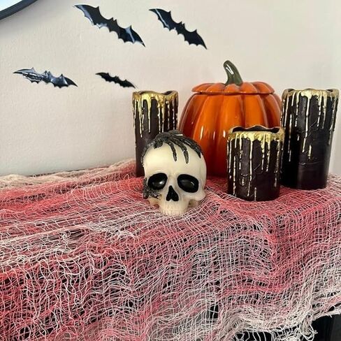 72" x 30" Halloween Black Creepy Cloth, Spooky Scary Gauze Fabric for Haunted Horror House Halloween Party Doorway Outdoors Decoration in Saudi Arabia