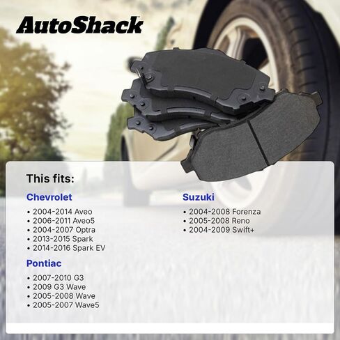 AutoShack Front Ceramic Brake Pad Set | Replacement for 2013-2015 Chevrolet Spark 2004-2008 Suzuki Forenza | 4-PC in Saudi Arabia