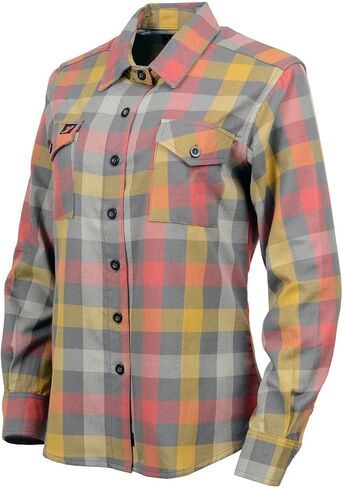 Milwaukee Leather MNG21612 Women's Black and Pink with Blue Long Sleeve Cotton Flannel Shirt in Saudi Arabia