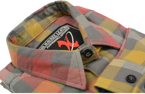 Milwaukee Leather MNG21612 Women's Black and Pink with Blue Long Sleeve Cotton Flannel Shirt in Saudi Arabia