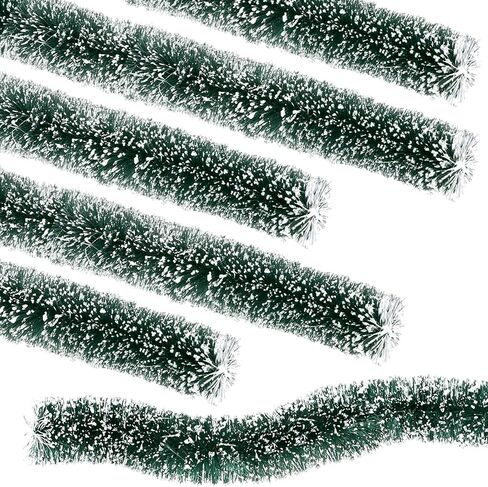 Youyole 3 Pcs Christmas Village Flexible Sisal Hedge Winter Xmas Garden Decor Christmas Village Accessories Greenery Wall Backdrop Snowed Rattan Railing Fence Decor for Miniature Village Township in Kuwait