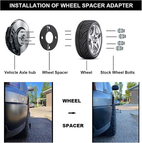 VLAOSCHI Forged Black 5x5 5x127 Hubcentric Wheel Spacers 5mm with 71.5mm Center Bore (No Lip) Compatible with Jeep-Chrysler-Dodge 5 Lug - Pack of 2 in Kuwait
