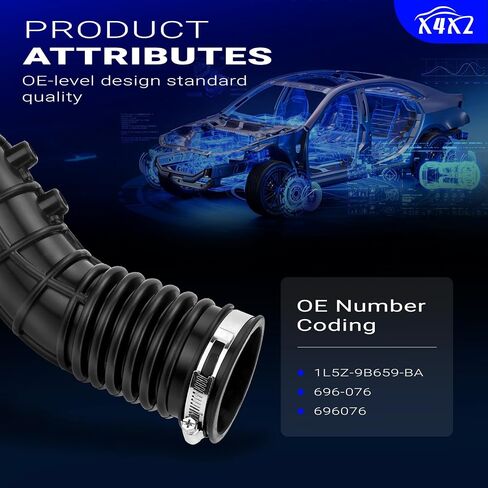 1L5Z9B659BA Air Intake Outlet Hose With Clamp For 1998-2003 Ford Ranger 3.0L Replace# 1L5Z-9B659-BA 696-076 696076 in Saudi Arabia