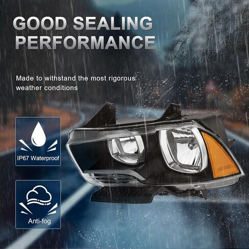 Halogen Headlights Assembly Compatible for 2011-2014 Dodge Charger Chrome Housing Amber Reflector in Saudi Arabia