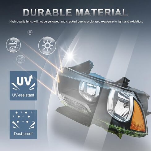 Halogen Headlights Assembly Compatible for 2011-2014 Dodge Charger Chrome Housing Amber Reflector in Saudi Arabia