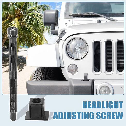 Motoforti Car Lamp Headlight Adjusting Screw Crown Set Left or Right Side for Jeep Wrangler YJ 1987-1995 Replaces 55054844 56001419 2 Sets in Saudi Arabia