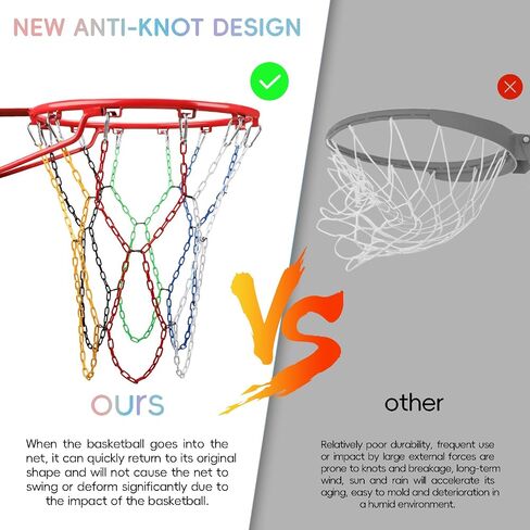 Basketball Net All Weather Anti Whip,Heavy Duty Replacement Basketball net Indoor Outdoor Standard 12 Loops Basketball Hoop in Kuwait