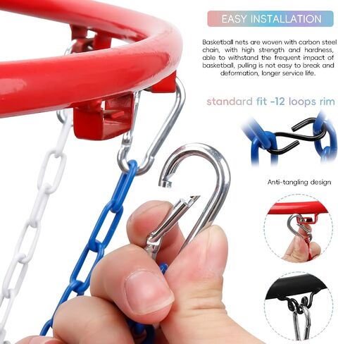 Basketball Net All Weather Anti Whip,Heavy Duty Replacement Basketball net Indoor Outdoor Standard 12 Loops Basketball Hoop in Kuwait