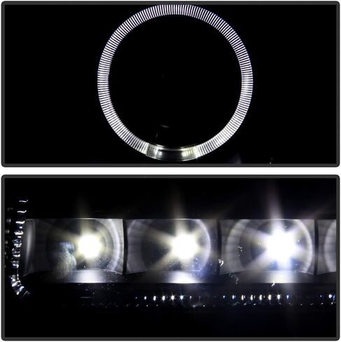 ACANII - For Black 2005-2010 Chrysler 300C LED Halo Projector Headlights Headlamps Driver + Passenger Side in Saudi Arabia