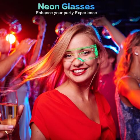 LED Glasses Light Up 7 Colors and 4 Modes, Cool Glasses for rave Cyberpunk Party Bar Cosplay in Saudi Arabia