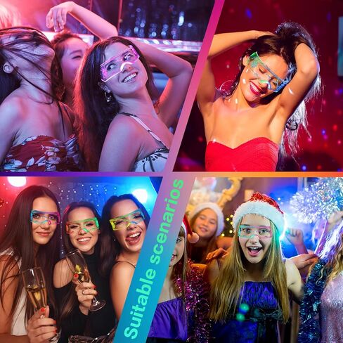 LED Glasses Light Up 7 Colors and 4 Modes, Cool Glasses for rave Cyberpunk Party Bar Cosplay in Saudi Arabia