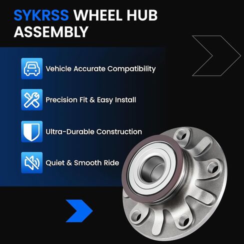 512336 Rear Wheel Bearing and Hub Assembly Compatible with Audi A3 Sportback e-tron, Compatible with Volkswagen Beetle Golf R Golf SportWagen GTI Jetta Rabbit, 5-Lug with ABS 2PCS in Saudi Arabia