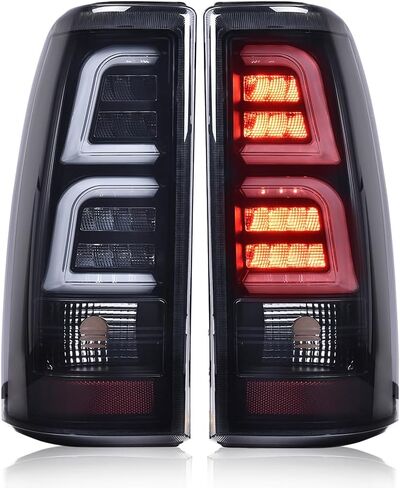 PIT66 LED Tail Lights Taillight Assembly Compatible with Chevy Silverado GMC Sierra 1999-2007 (Only Fits Fleetside Bed, Not Fit Stepside Beds) Smoke Lens Light Bar Style Rear Light Lamps in Saudi Arabia