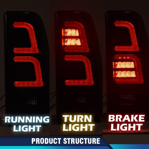PIT66 LED Tail Lights Taillight Assembly Compatible with Chevy Silverado GMC Sierra 1999-2007 (Only Fits Fleetside Bed, Not Fit Stepside Beds) Smoke Lens Light Bar Style Rear Light Lamps in Saudi Arabia