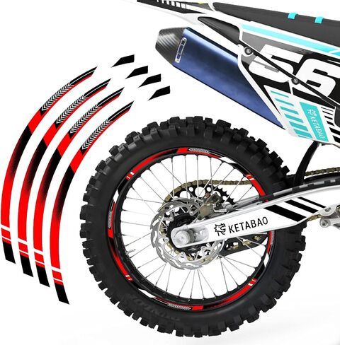 شريط حافة الدراجة الترابية KETABAO A01 ملصقات لاصقة خطوط 21 19 بوصة متوافقة مع CRF250R CRF450R CRF 250R (أصفر) in Kuwait