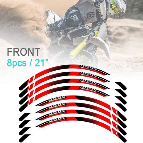 شريط حافة الدراجة الترابية KETABAO A01 ملصقات لاصقة خطوط 21 19 بوصة متوافقة مع CRF250R CRF450R CRF 250R (أصفر) in Kuwait