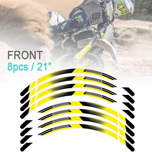شريط حافة الدراجة الترابية KETABAO A01 ملصقات لاصقة خطوط 21 19 بوصة متوافقة مع CRF250R CRF450R CRF 250R (أصفر) in Kuwait