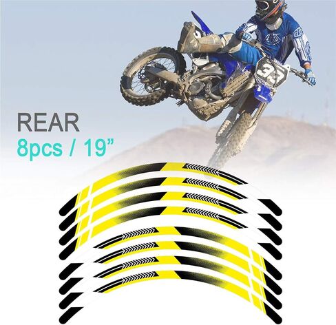 شريط حافة الدراجة الترابية KETABAO A01 ملصقات لاصقة خطوط 21 19 بوصة متوافقة مع CRF250R CRF450R CRF 250R (أصفر) in Kuwait