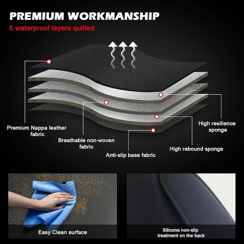 IKON MOTORSPORTS, Full Set Car Seat Covers Compatible with 2020-2024 Tesla Model Y 4-Door, White Silicone Leather Front & Rear 5-Seat Seat Cover Cushion Protectors 11PCS, 2021 2022 in Saudi Arabia