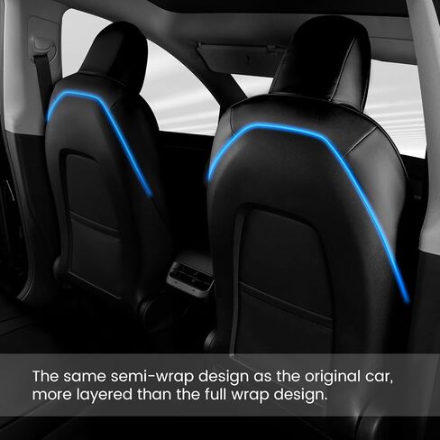 IKON MOTORSPORTS, Full Set Car Seat Covers Compatible with 2020-2024 Tesla Model Y 4-Door, White Silicone Leather Front & Rear 5-Seat Seat Cover Cushion Protectors 11PCS, 2021 2022 in Saudi Arabia