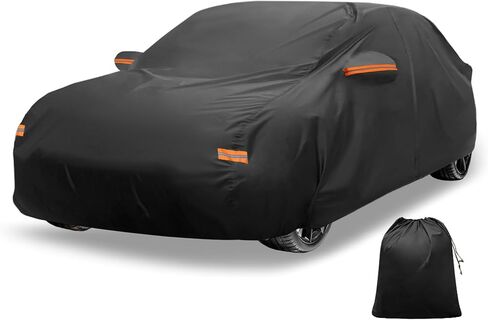 X AUTOHAUX Car Cover Outdoor Waterproof Sun Rain Snow Hail Protection with Left Side Door Zipper 210D-PU for Subaru WRX Sedan in Saudi Arabia
