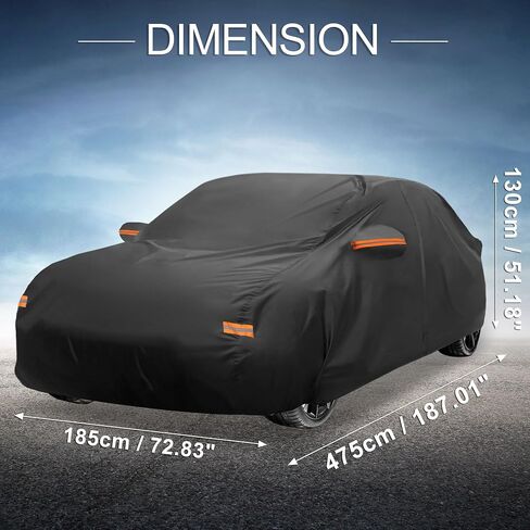X AUTOHAUX Car Cover Outdoor Waterproof Sun Rain Snow Hail Protection with Left Side Door Zipper 210D-PU for Subaru WRX Sedan in Saudi Arabia