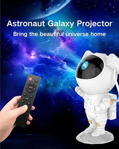 Galaxy Projector Astronaut Night Light، Star Projector Galaxy Light LED Lamp، 8 تأثيرات سديم ونجوم، مع جهاز تحكم عن بعد، ديكور الغرفة الجمالي، هدايا لعيد الميلاد، أعياد الميلاد، العطلات in Saudi Arabia