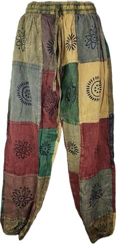 Karma Handicrafts Patchwork Casual Cotton Trousers Hippie Yoga Pants Festival Combat SP1 in Saudi Arabia