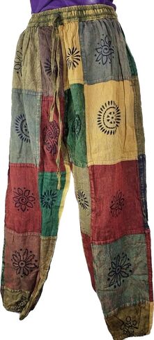 Karma Handicrafts Patchwork Casual Cotton Trousers Hippie Yoga Pants Festival Combat SP1 in Saudi Arabia