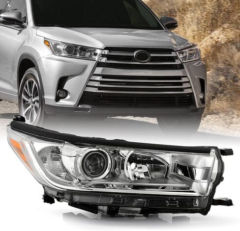 ACANII - لـ [Non-LED DRL Model] 2017-2019 Toyota Highlander LE XLE مصباح أمامي لجهاز العرض كشافات أمامية من جانب الركاب الأيمن in Saudi Arabia