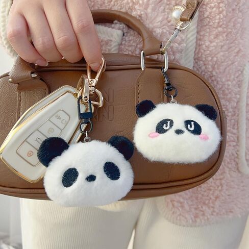 Cute Cartoon Panda Keychains Women Men Plush Panda Doll Bag Pendant Car Keyring Accessories in Saudi Arabia