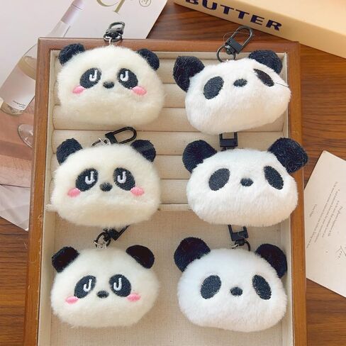 Cute Cartoon Panda Keychains Women Men Plush Panda Doll Bag Pendant Car Keyring Accessories in Saudi Arabia