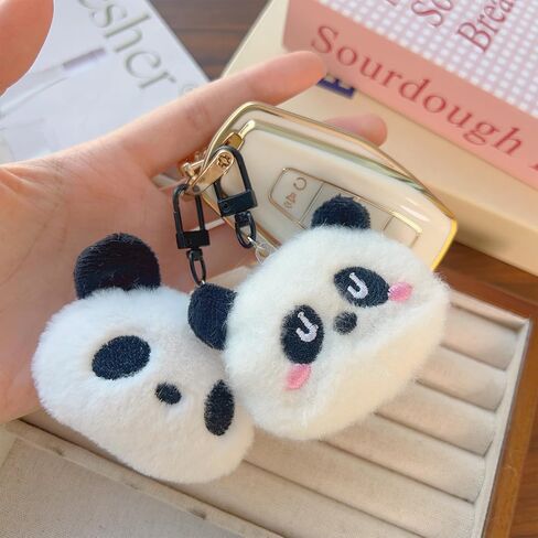 Cute Cartoon Panda Keychains Women Men Plush Panda Doll Bag Pendant Car Keyring Accessories in Saudi Arabia