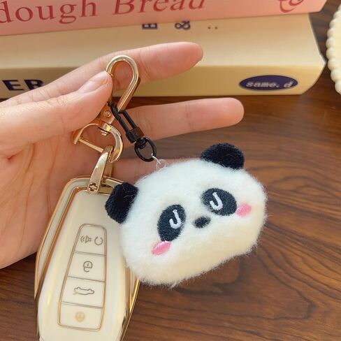 Cute Cartoon Panda Keychains Women Men Plush Panda Doll Bag Pendant Car Keyring Accessories in Saudi Arabia