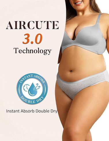 AIRCUTE Washable Leak Proof Incontinence Underwear for Women Absorbency Bladder Control Briefs 70ML,5 Pack (XL,5 Colors) in Kuwait