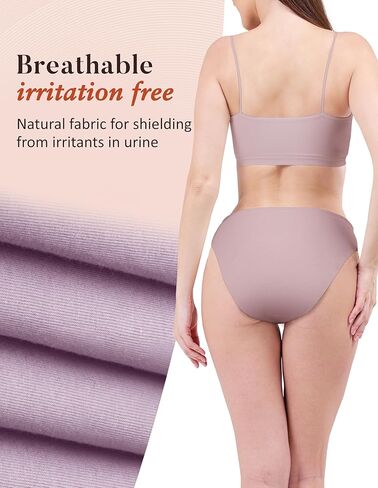 AIRCUTE Washable Leak Proof Incontinence Underwear for Women Absorbency Bladder Control Briefs 70ML,5 Pack (XL,5 Colors) in Kuwait