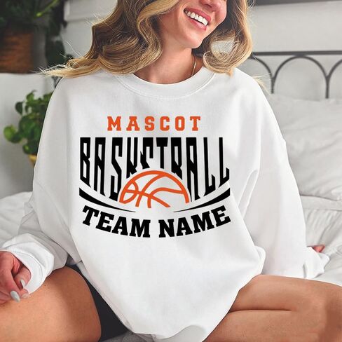 Customized Basketball Sweatshirt, Your Name Basketball Shirt, Your Team Basketball Shirt, Gift for Mom in Saudi Arabia