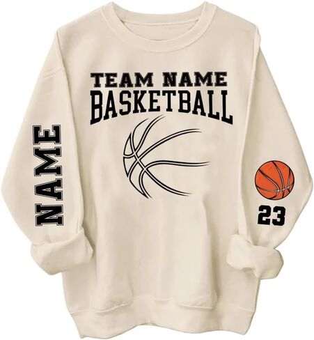 Customized Basketball Sweatshirt, Your Name Basketball Shirt, Your Team Basketball Shirt, Gift for Mom in Saudi Arabia