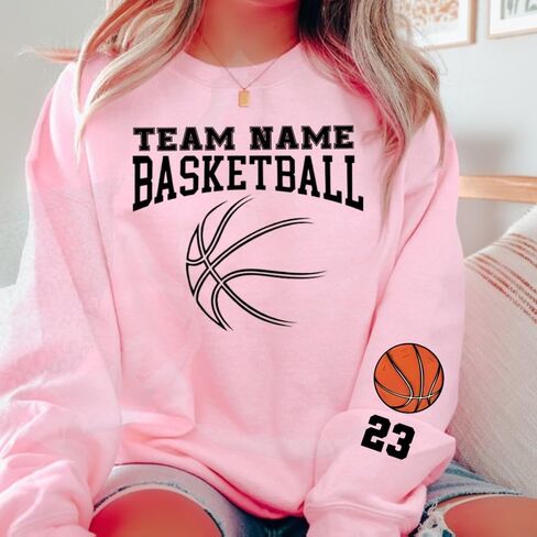 Customized Basketball Sweatshirt, Your Name Basketball Shirt, Your Team Basketball Shirt, Gift for Mom in Saudi Arabia