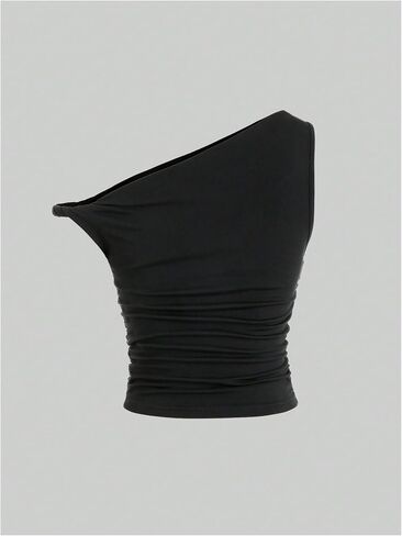 SOLY HUX Women's 2 Piece Tank Top Asymmetrical Neck Twist Ruched Sleeveless Going Out Tops in Saudi Arabia