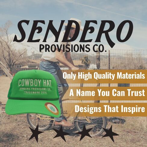 Sendero Provisions Co. Cowboy Adjustable Snapback Foam Trucker Hat with Embroidered Design & Mesh Back for Breathability (Black/Gold) - One Size in Kuwait