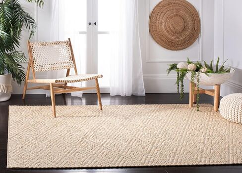 SAFAVIEH Palm Beach Collection Accent Rug - 4' x 6', Beige & Beige, Sisal Design, Non-Shedding & Easy Care, Ideal for High Traffic Areas in Entryway, Living Room, Bedroom (PAB360A) in Saudi Arabia