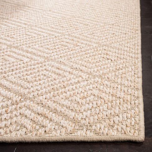SAFAVIEH Palm Beach Collection Accent Rug - 4' x 6', Beige & Beige, Sisal Design, Non-Shedding & Easy Care, Ideal for High Traffic Areas in Entryway, Living Room, Bedroom (PAB360A) in Saudi Arabia