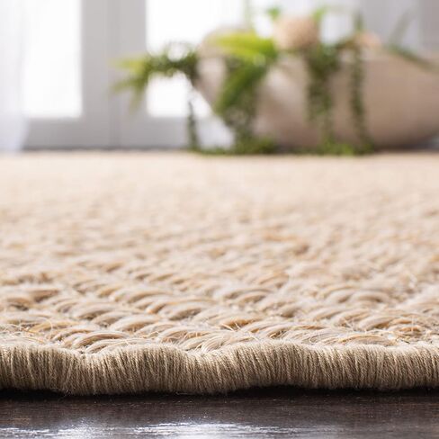 SAFAVIEH Palm Beach Collection Accent Rug - 4' x 6', Beige & Beige, Sisal Design, Non-Shedding & Easy Care, Ideal for High Traffic Areas in Entryway, Living Room, Bedroom (PAB360A) in Saudi Arabia